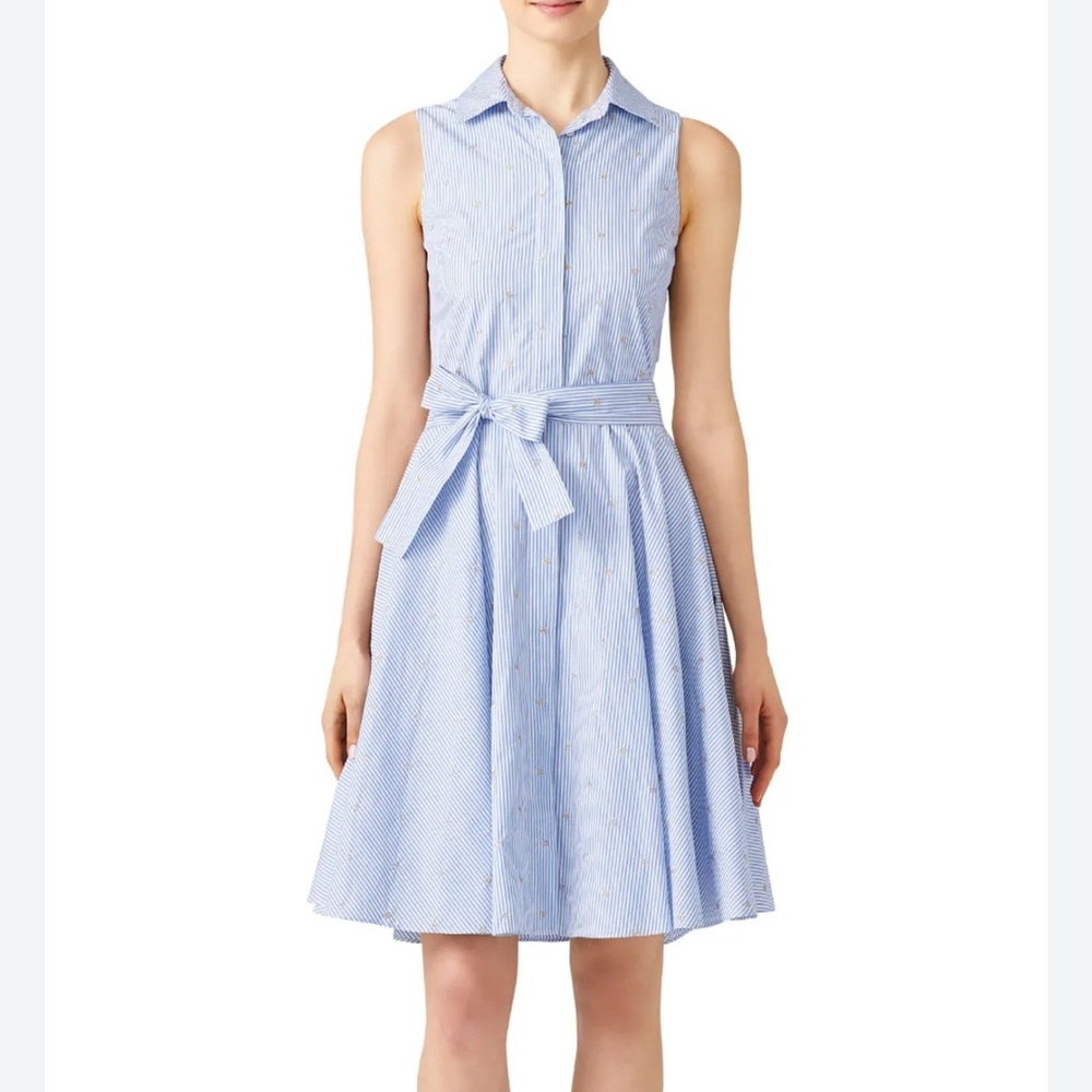 Badgley Mischka Blue Stripe Day Dress